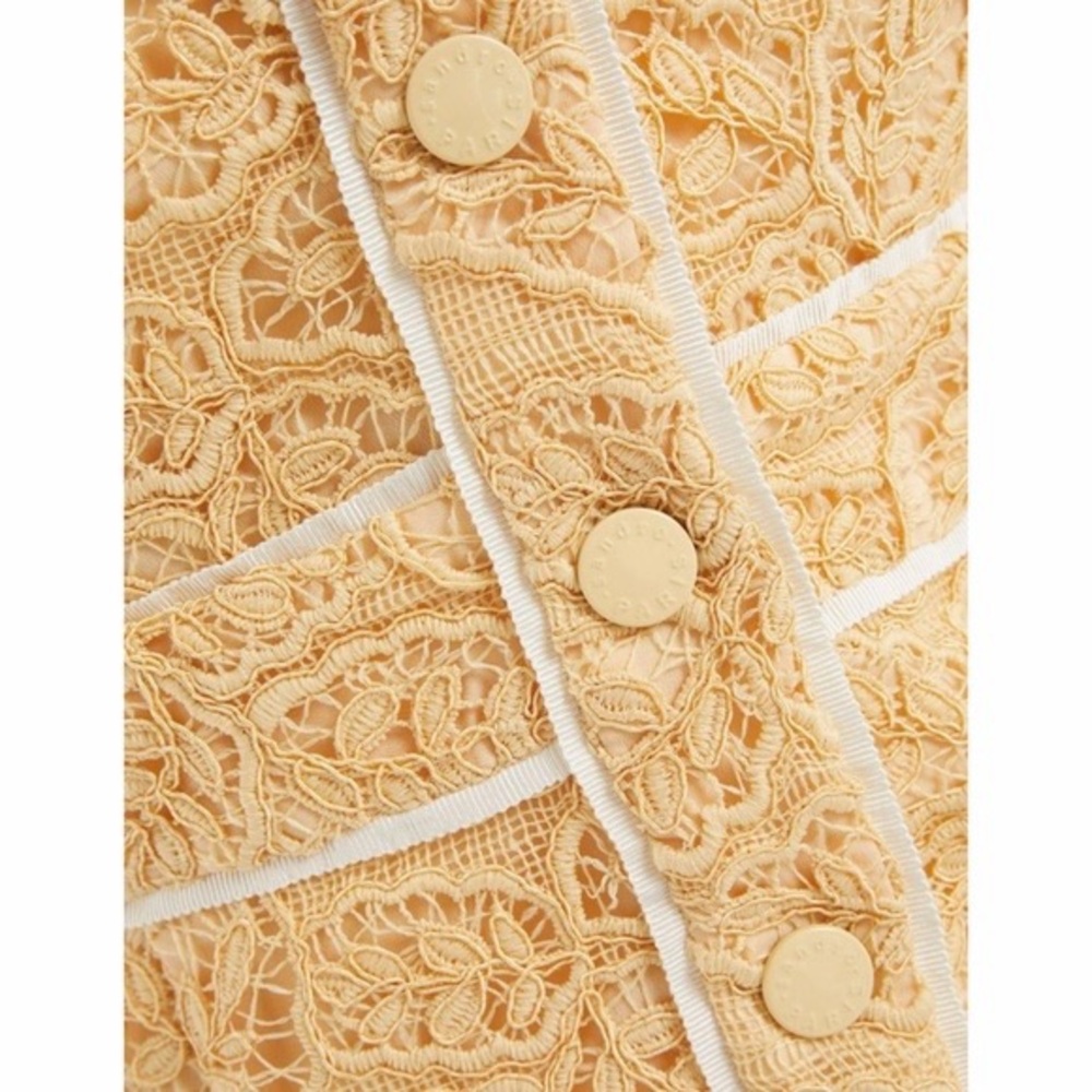 Sandro Live yellow embroidered-floral lace mini dress - Picture 6 of 13